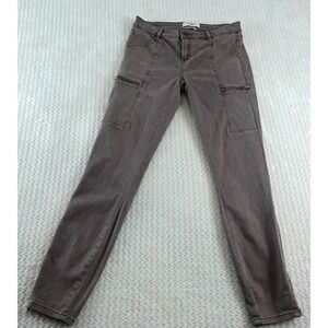 Pistola Women Jeans Pants Size 28 Brown Skinny Zipper On Leg